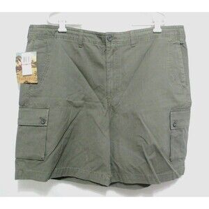 NWT Van Heusen Mens Khaki Cargo Shorts 100% Cotton 42x9